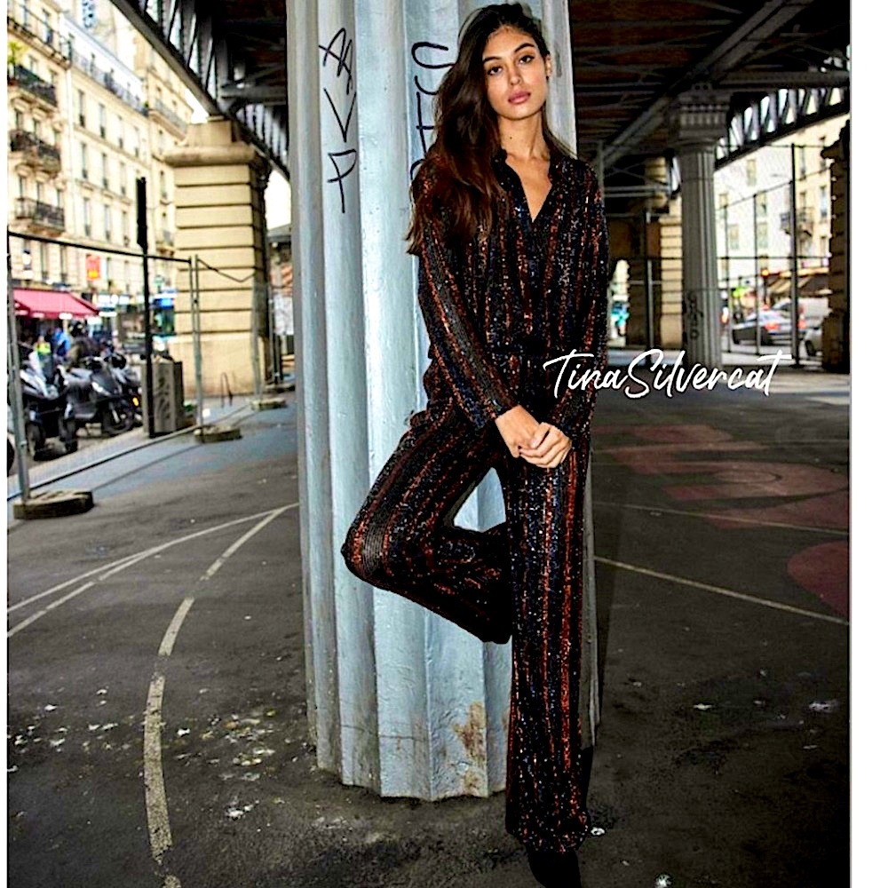 Zara sequin pant set